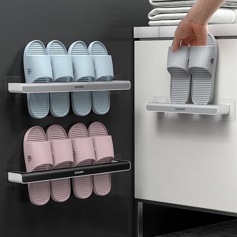 bathroom slipper rack wall hanging wall toilet shoes storage