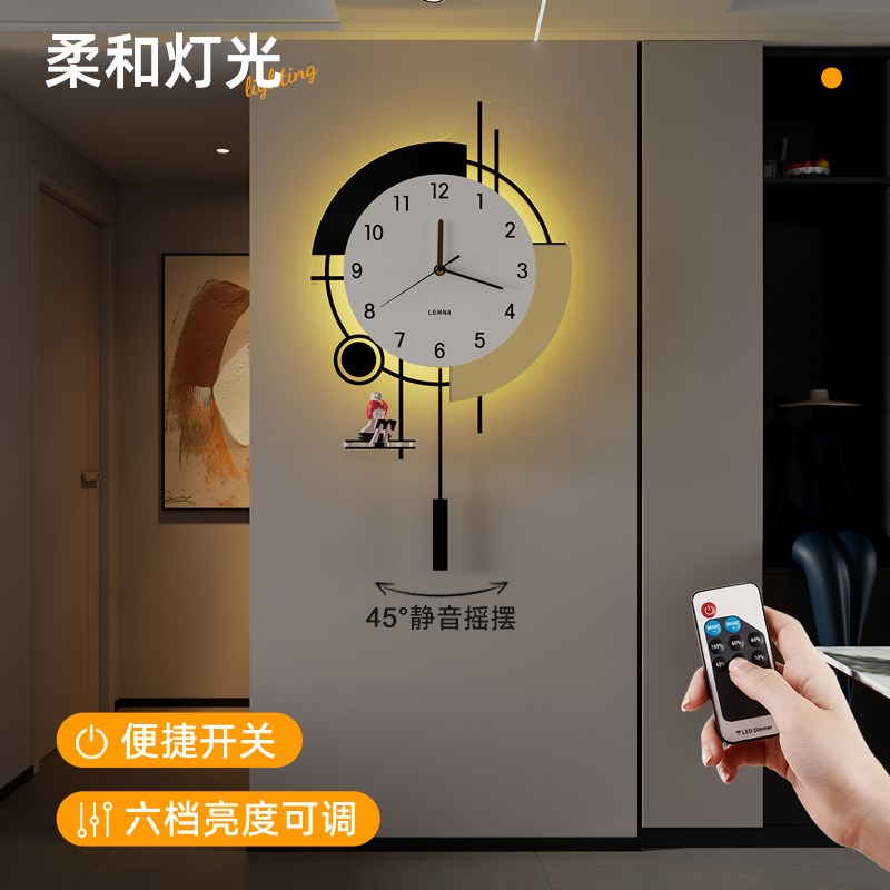 2024新款简约现代创意客厅挂钟艺术家用时尚餐厅钟表大气静音时钟