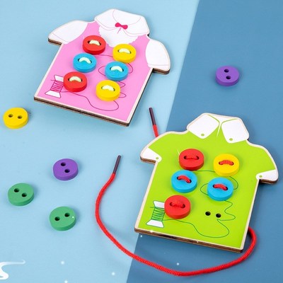 kids montessori educational toys children beads lacing board