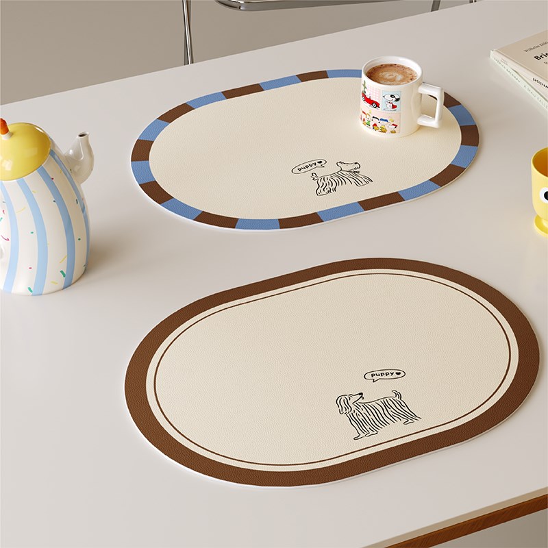 法式中古简约餐垫隔热垫PVC皮革防水防油免洗茶几桌面保护杯盘垫