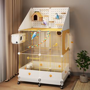 鸟笼子鹦鹉专用新型防溅虎皮玄凤牡丹小太阳家用造景大号豪华别墅