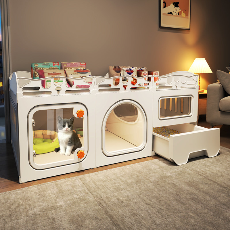 猫笼子带抽屉式猫砂盆家用室内占地少小户型一室一厅一卫猫别墅窝,宠物/宠物食品及用品,猫笼子/猫别墅,淘宝优惠券,粉丝福利购,淘宝优惠卷
