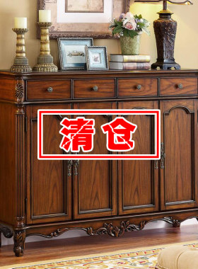 欧式实木鞋柜门厅柜玄关美式鞋柜高对开门门口大容量三四门储物柜
