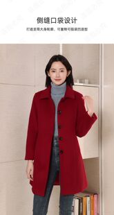 高级感呢子大衣女中长款2025秋冬新款百搭减龄修身小个子毛呢外套