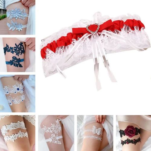 Wedding Garter Sexy Elastic Rhinestone Lace Leg Garter Belt