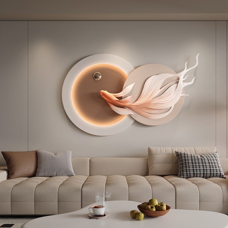 客厅装饰画现代轻奢沙发背景墙圆形壁画高档餐厅玄关卧室床头挂画图片