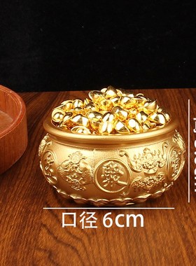 黄铜聚宝盆摆件招财聚财纯铜实心玄关客厅办公室结婚乔迁新居礼品