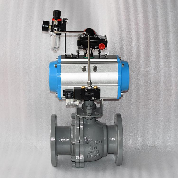 Q641H-16P不锈钢浮动球阀气动法兰单/双作用带反馈信号硬密封阀门