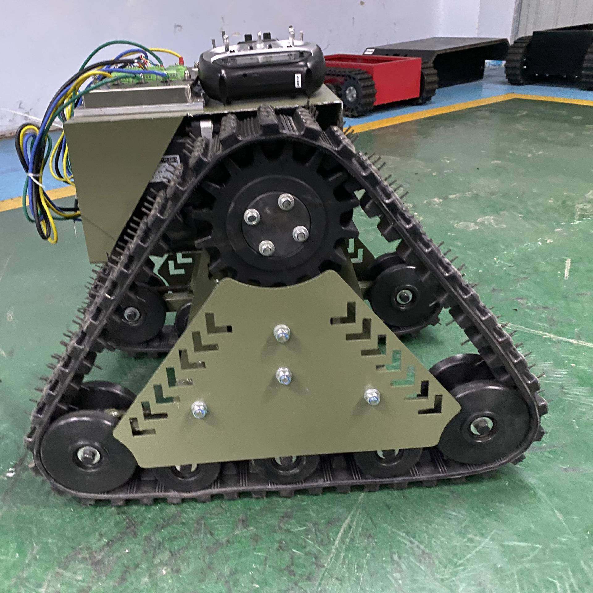 小型电动遥控三角履带底盘巡航遥控履带底盘总成橡胶履