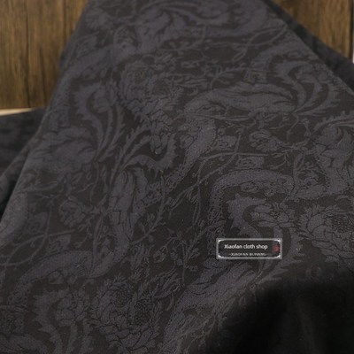 采购产品黑藤提花涤纶棉织物春夏旗袍连衣裙长袍套装男女服装面料