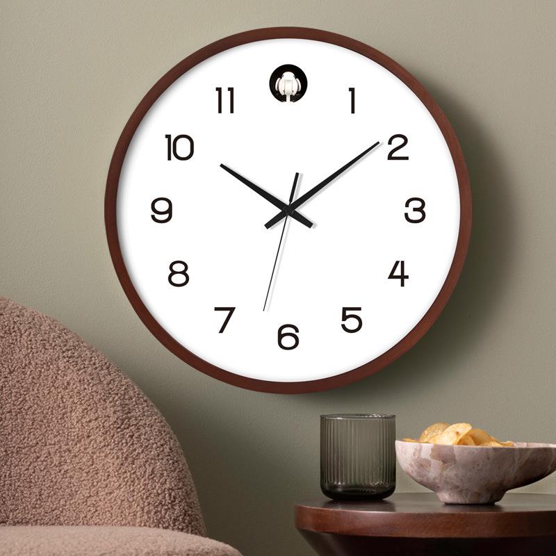 创意布谷鸟挂钟家用时尚钟表客厅简约整点报时挂钟卧室实木咕咕钟