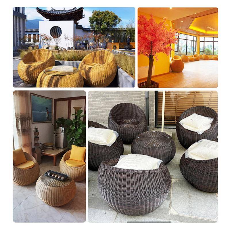 户外休闲藤编沙发庭院酒店民宿售楼部阳台桌椅茶几藤椅三件套美式