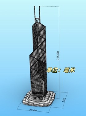 香港中银大厦模型香港地标建筑摆件现代简约旅游礼品建筑工艺品