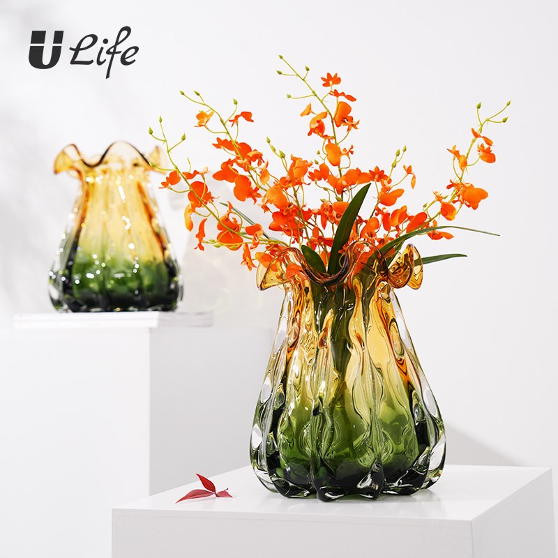 琉璃福袋花瓶客厅餐桌茶几现代轻奢可水培插花高端花器桌面装饰品