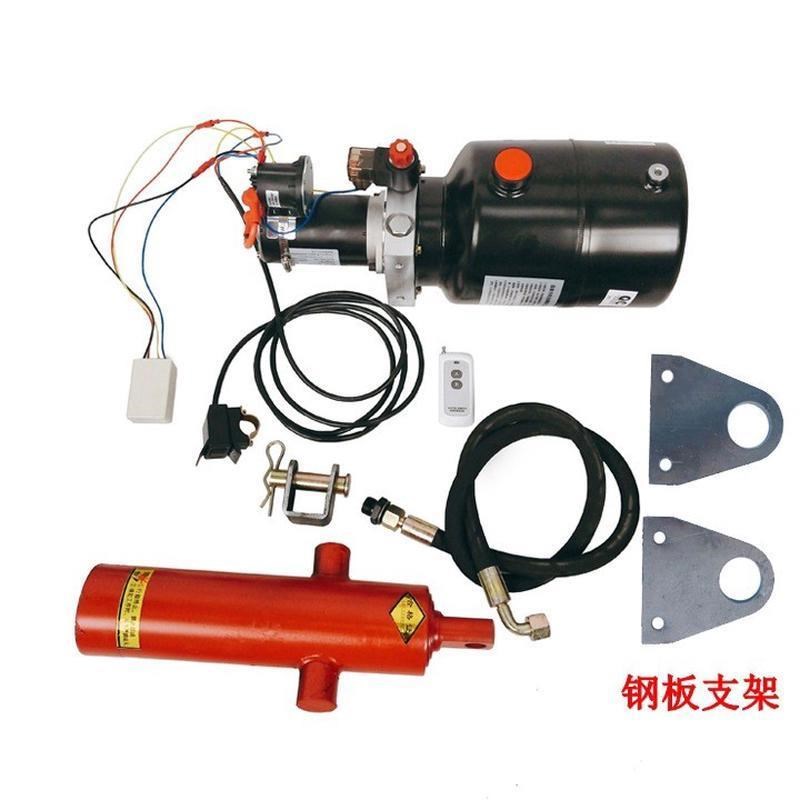 燃油摩托电动三轮车改装液压自卸翻斗12v48v60v72遥控线控2用自卸
