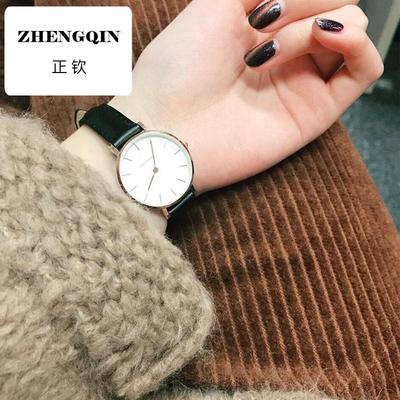 适用DW真皮同款手表带男丹尼尔惠灵顿表链配件卡西欧代用皮表带女