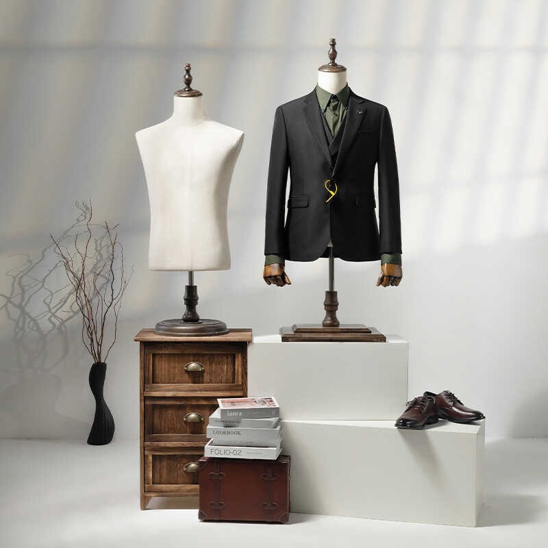 男西装店服装道具礼服韩版修身橱窗墙柜陈列假人台模半身展示架子