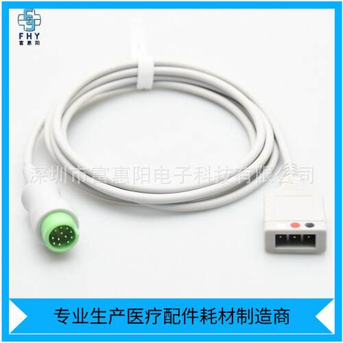 直销心电导联线T5/D6/IPM8/UMEC8/IMEC10监护仪3导心电主电缆