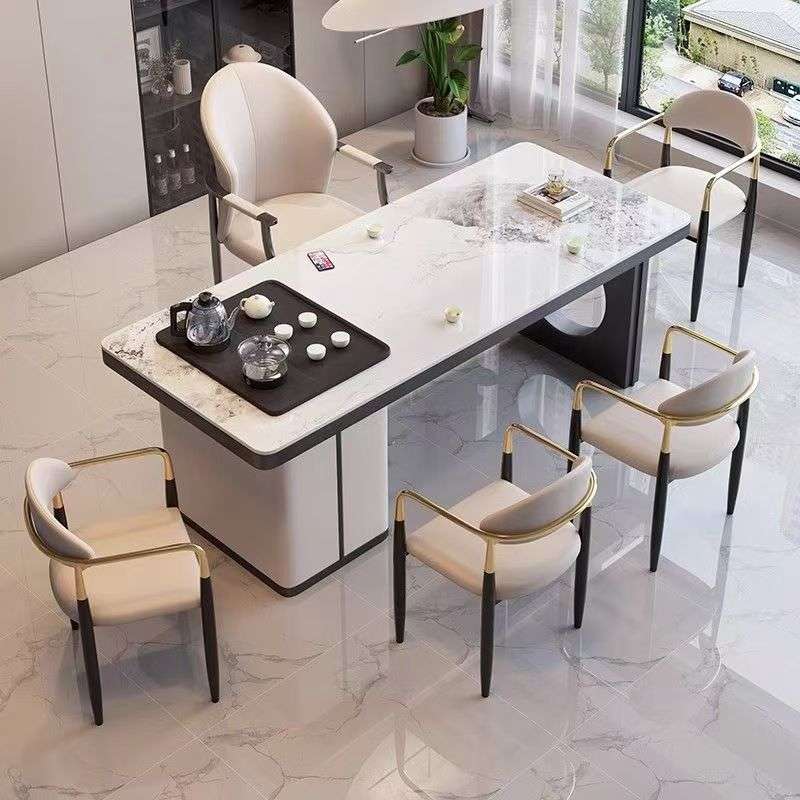 岩板阳台家用茶桌椅组合轻奢小户型泡茶台简约现代洽谈办公喝茶桌