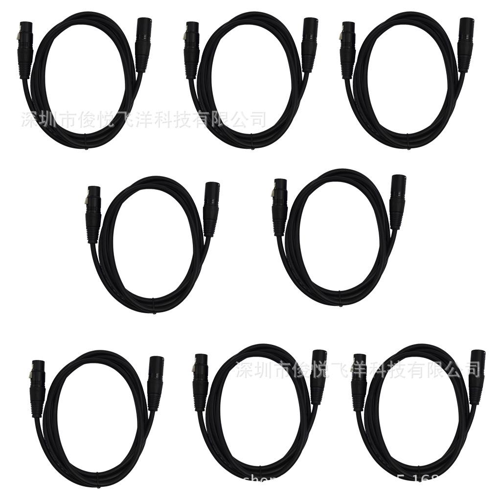 8PCS黑色卡侬公对母线2米A款