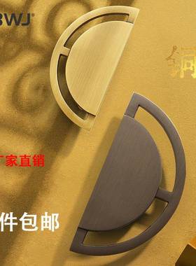 兴邦轻奢纯铜拉手简约风格衣柜纯铜拉手现代橱柜抽屉实心全铜拉手
