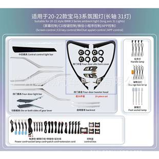 适用于2012345款 动态光影幻彩气氛围灯11色 新宝马3系G20G28主动式