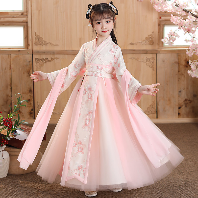 中国风女童高端汉服儿童古装超仙小女孩夏季薄款襦裙古风唐装春秋,童装/婴儿装/亲子装,唐装,淘宝优惠券,粉丝福利购,淘宝优惠卷