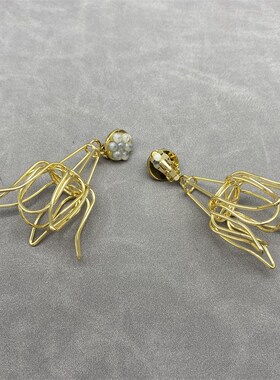 中古风镂空金属花朵耳夹个性时尚设计夸张冷淡风新款无耳洞耳骨夹
