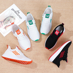 女士运动鞋夏季网眼透气跑鞋女爆款跑步运动女减震休闲小白鞋