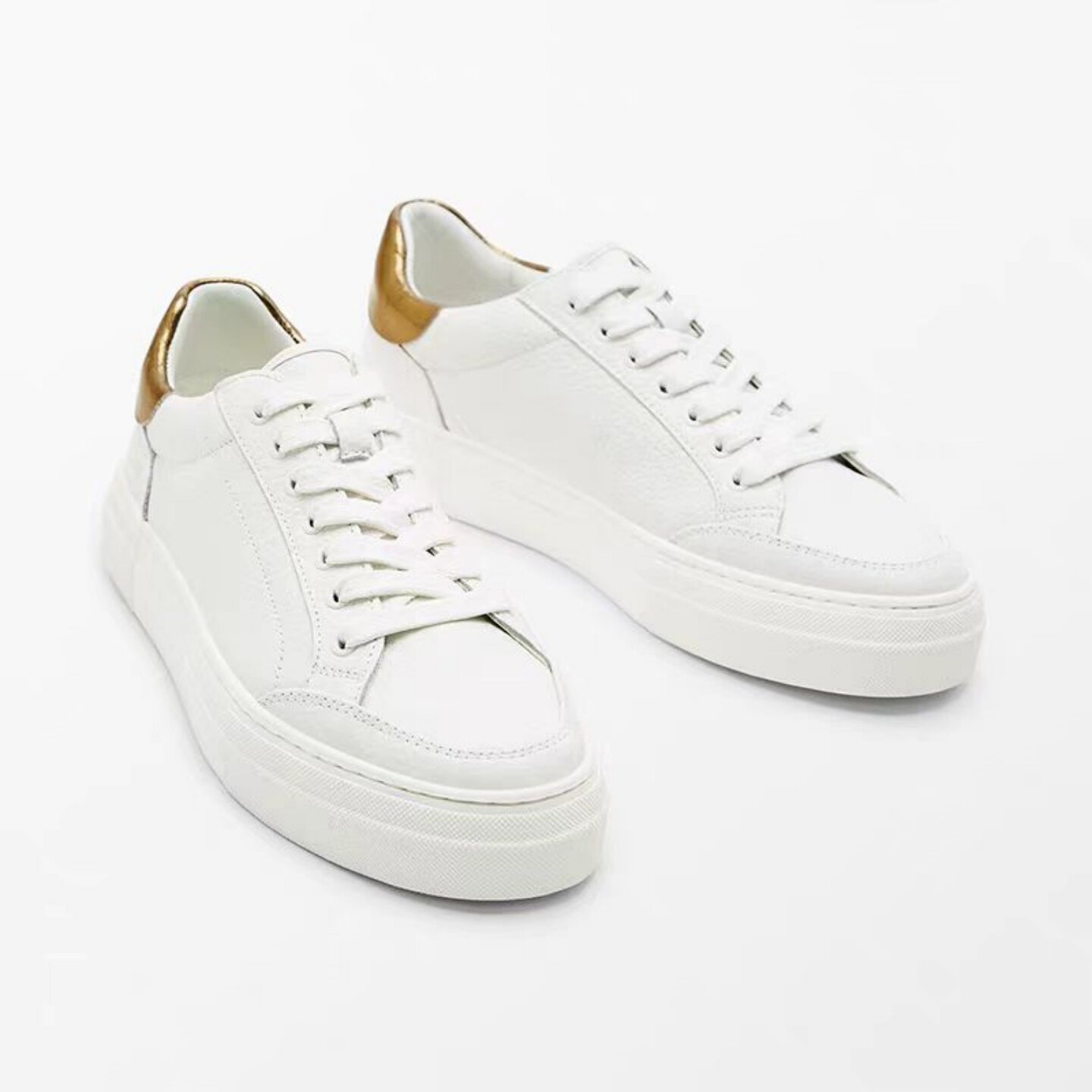 2025新款女鞋MD真皮厚底休闲板鞋