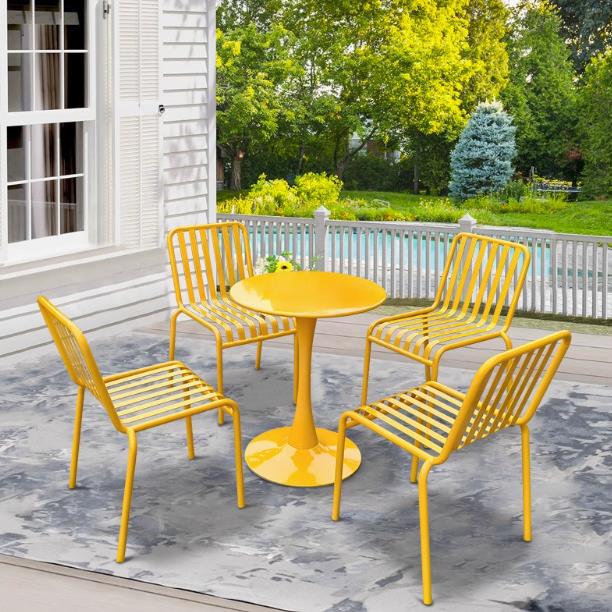 户外铁艺桌椅休闲庭院套件室外桌现代简约露台茶桌阳台餐桌椅组合