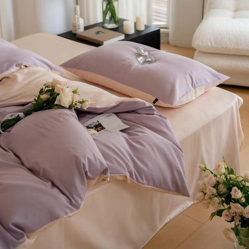 母婴级A类100支全棉磨毛四件套纯棉轻奢简约加厚床单被套床上用品