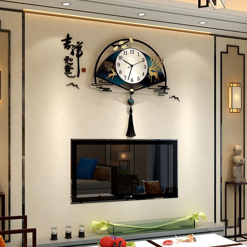 扇形钟表挂钟客厅现代简约挂墙时尚挂表创意挂式大气装饰扫秒静音