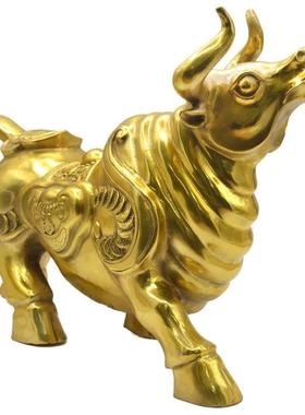 精工镀金款铜牛摆件十二生肖牛牛牛气冲天家居工艺品