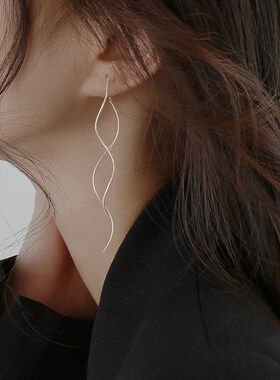 波浪耳线女小众耳线高级感时尚百搭气质款耳坠女耳环2022年新款潮