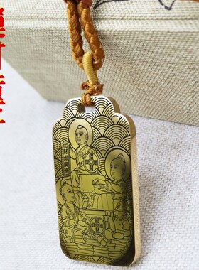 运财童子吊坠善财童子画像男款女款项链挂件汽车吊牌纳福挂件供奉