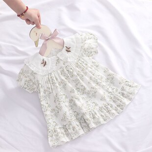 3岁新款 2025女童连衣裙纯棉宝宝公主裙婴儿裙子洋气夏薄款 碎花1