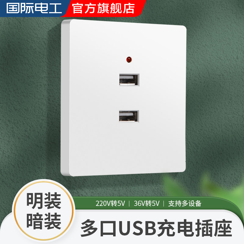 国际电工多口USB手机充电插座