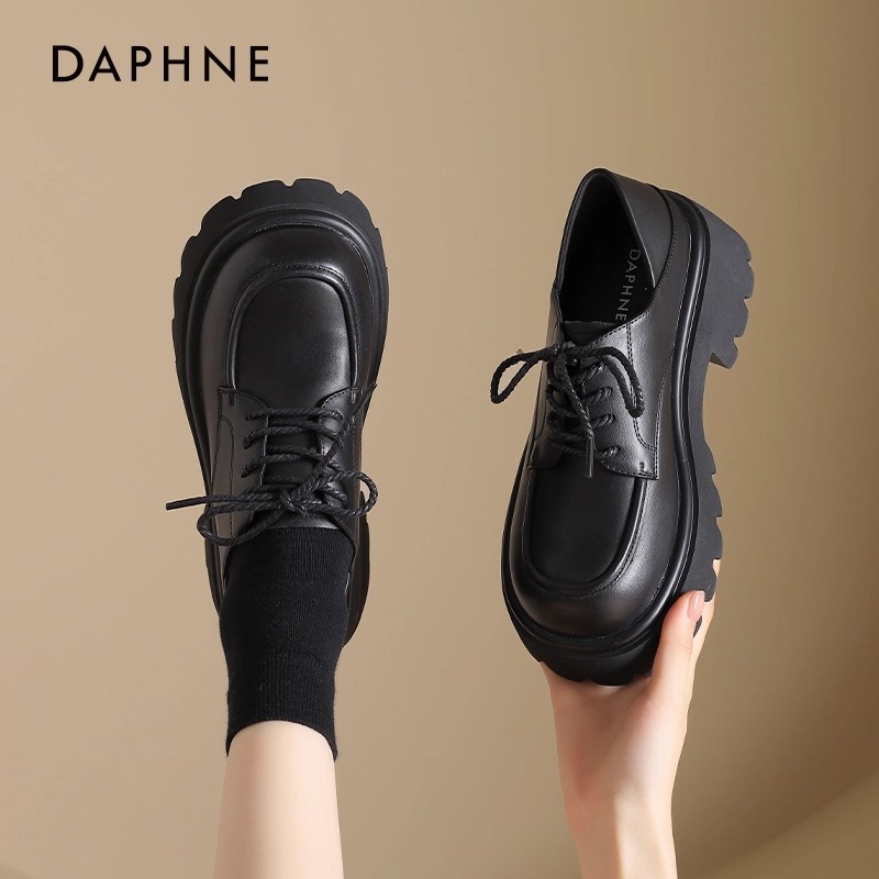 达芙妮厚底乐福鞋女百搭小皮鞋