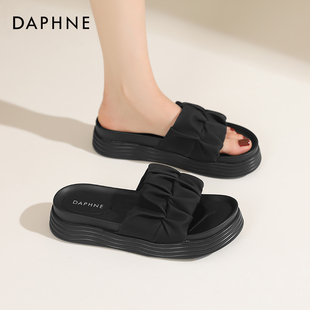 踩屎感凉拖鞋 达芙妮厚底拖鞋 外穿夏一字带沙滩鞋 2026新款 外穿 女款