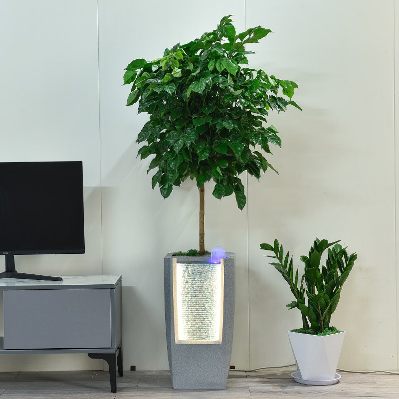 北欧流水生财喷泉摆件循环水办公室客厅电视柜落地加湿花盆水景