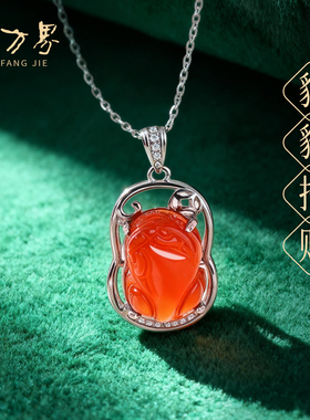 红玛瑙S925银精雕貔貅吊坠