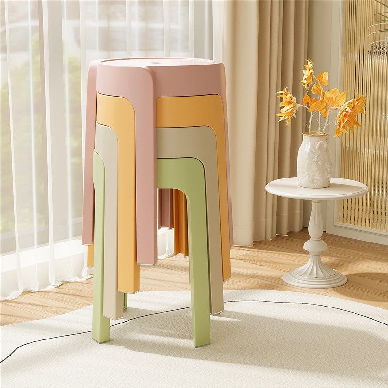 塑料凳子圆凳风车凳可叠放摞叠家用轻奢高级感现代简约高圆凳板凳,住宅家具,风车凳,淘宝优惠券,粉丝福利购,淘宝优惠卷