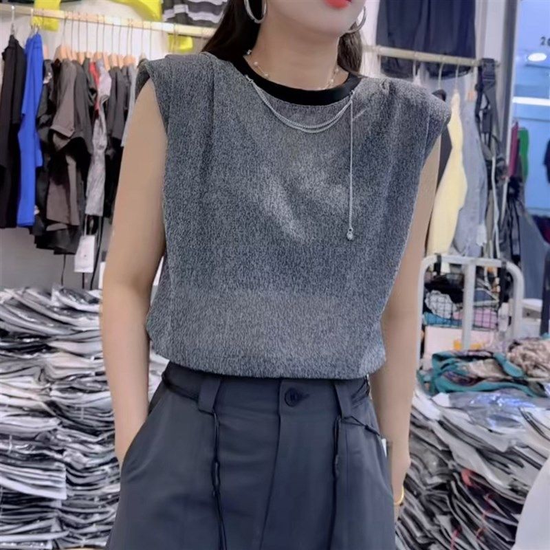 欧货设计感无袖垫肩T恤女2025夏季新款时尚气质百搭体恤上衣小衫,女装/女士精品,T恤,淘宝优惠券,粉丝福利购,淘宝优惠卷