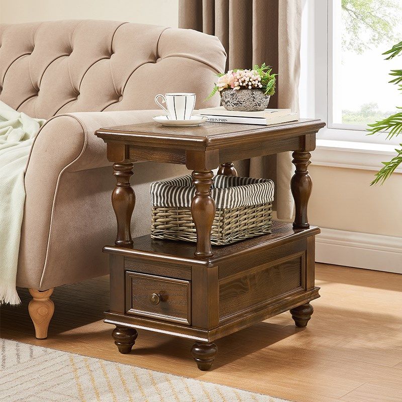 沙发边柜美式实木边几茶几小桌子置物架储物收纳柜沙发侧边柜边桌,住宅家具,角几/边几,淘宝优惠券,粉丝福利购,淘宝优惠卷
