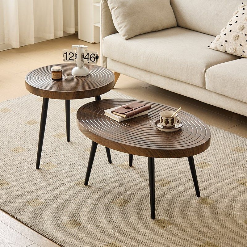 日式创意年轮茶几北欧小户型沙发边几阳台小茶桌家用极简组合茶几,住宅家具,茶几,淘宝优惠券,粉丝福利购,淘宝优惠卷