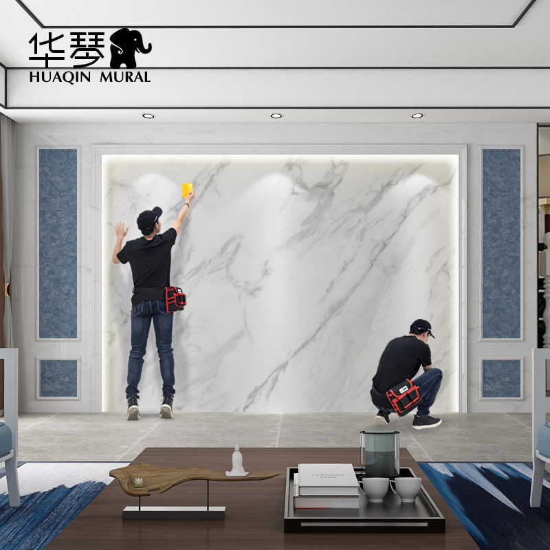 现代仿大理石纹电视背景墙壁纸 客厅卧室墙纸 影视墙壁画壁布墙布,家装主材,定制壁画,淘宝优惠券,粉丝福利购,淘宝优惠卷