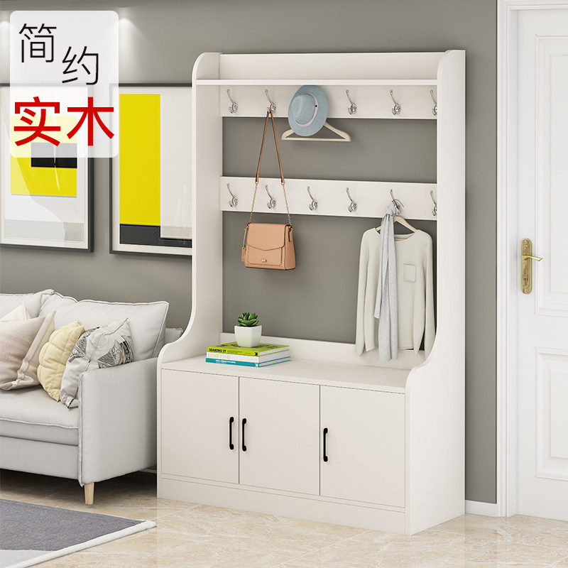 实木鞋柜挂衣架一体组合现代简约新款2022爆款玄关入户进门衣帽柜,住宅家具,鞋柜,淘宝优惠券,粉丝福利购,淘宝优惠卷