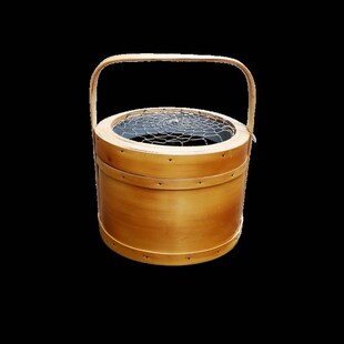 火篮烘火笼新款烤火烘篮烘笼圆形带盖子竹篮手工竹编手提家用编织