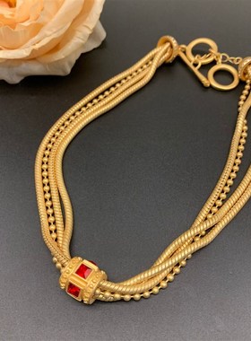 青岛中古 简约风多层套装项链+手链时尚百搭款通勤项链+套装